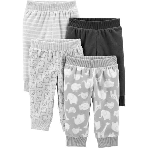 Simple Joys by Carters Baby 4Pack Fleece PantsGreyAnimal