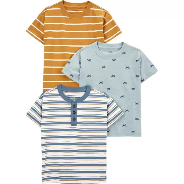 Simple Joys by Carters Baby Boys 3Pack ShortSleeve Tee ShirtsDusty Blue