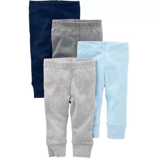 Simple Joys by Carters Unisex Babies Cotton Pants Pack of 4BlueGreyWhite