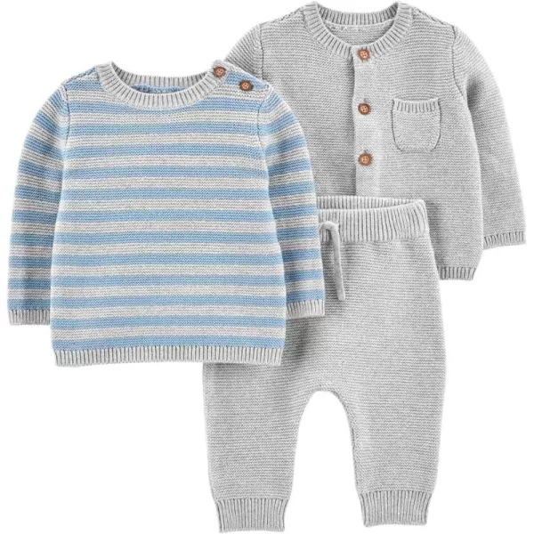 Simple Joys by Carters unisexbaby 3piece Sweater SetLight Grey Heather