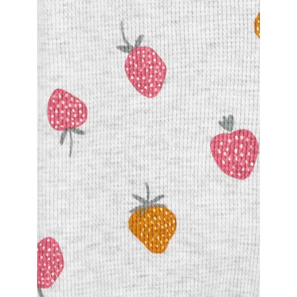 Simple Joys by Carters Baby Girls 2Way Zip Thermal Footed Sleep and Play Pack of 2Dark Rose Forest AnimalsGrey Strawberries