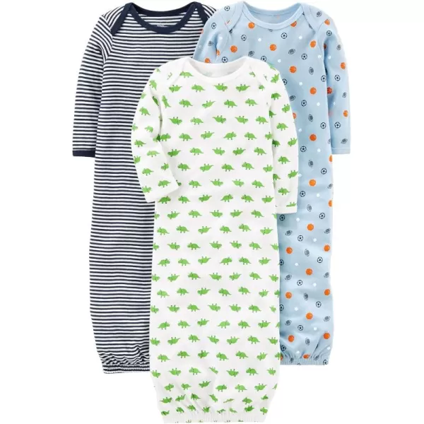 Simple Joys by Carters Baby Boys Cotton Sleeper Gown Pack of 3BlueWhite