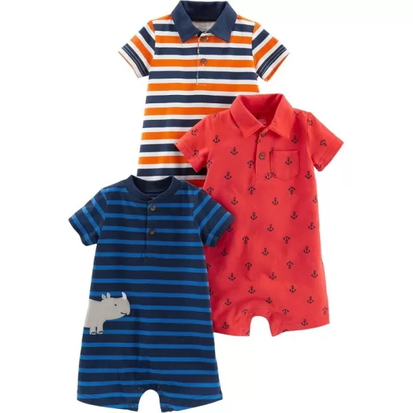 Simple Joys by Carters babyboys 3pack RompersAnchorRhinoStripe