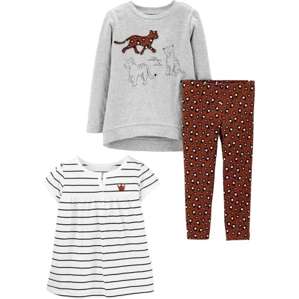 Simple Joys by Carters babygirls 3piece Playwear SetCheetahStripe