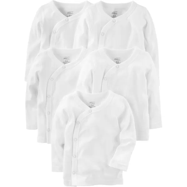 Simple Joys by Carters unisexbaby 5pack Sidesnap Longsleeve ShirtWhite