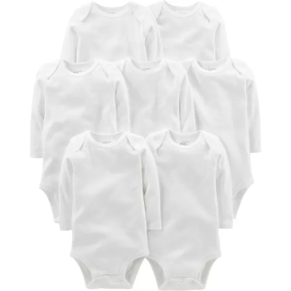 Simple Joys by Carters unisexbaby 7pack Long Sleeve BodysuitWhite