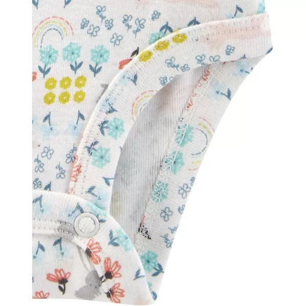 Simple Joys by Carters Baby Girls LongSleeve Bodysuit Pack of 5DotsFloralHeartsOwl