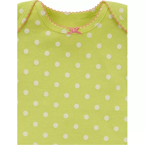 Simple Joys by Carters Baby Girls LongSleeve Bodysuit Pack of 5Lime GreenLight BluePink