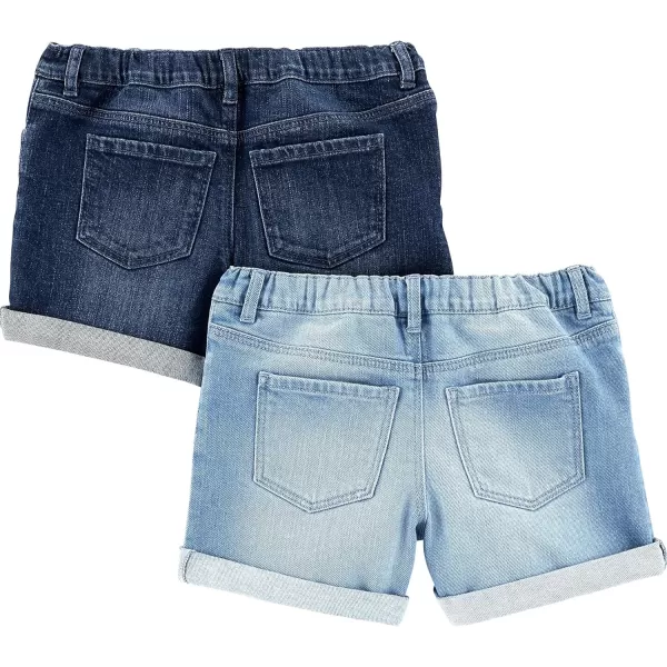 Simple Joys by Carters Girls Denim Shorts Pack of 2Dark DenimLight Denim