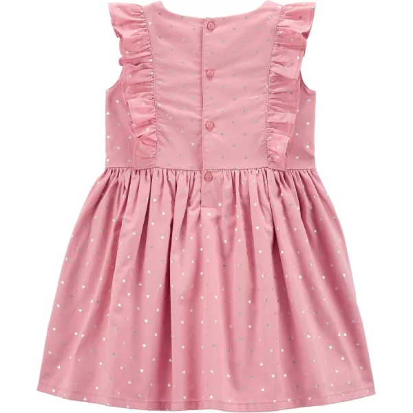 Simple Joys by Carters Toddlers and Baby Girls 2Piece Special Occasion Dress and Cardigan SetPink HeartsWhite