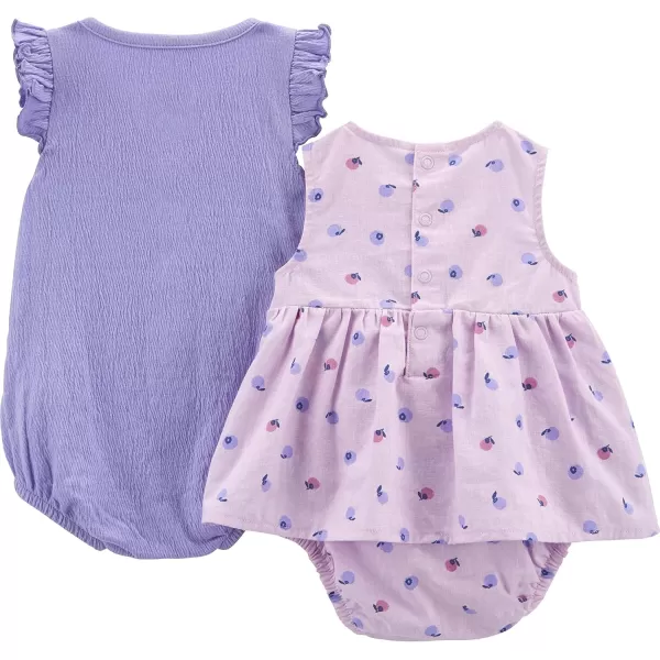 Simple Joys by Carters babygirls 2pack Sleeveless RompersPurple BerriesViolet