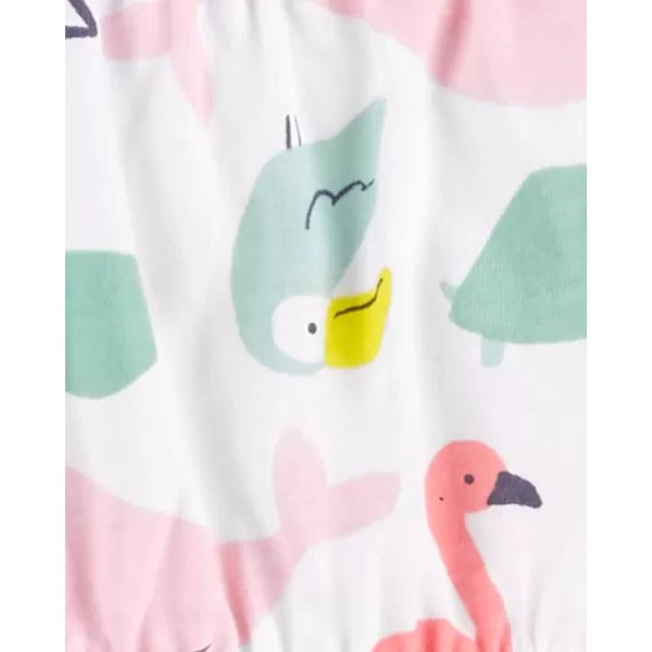 Simple Joys by Carters babygirls 3pack Romper Sunsuit and DressFlamingoFlowersSea Friends