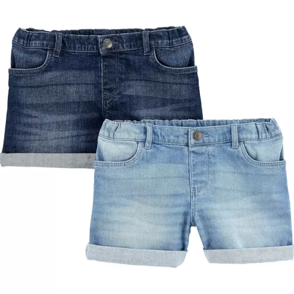 Simple Joys by Carters Girls Denim Shorts Pack of 2Dark DenimLight Denim