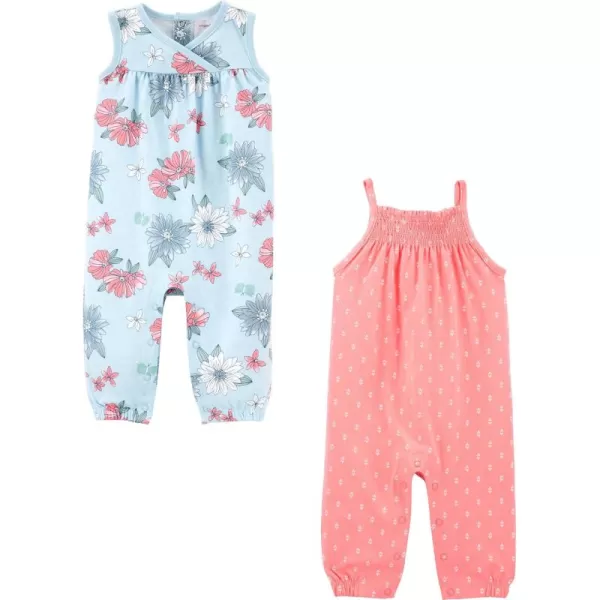 Simple Joys by Carters babygirls 2pack Fashion JumpsuitsPinkFloral