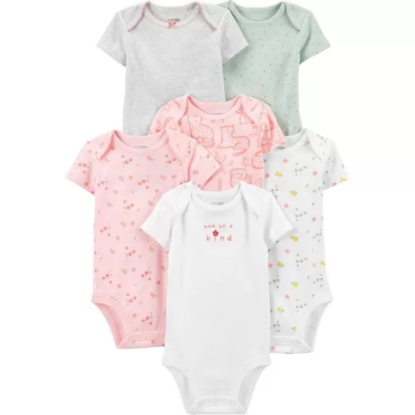 Simple Joys by Carters babygirls 6pack Shortsleeve BodysuitMulticolorCatDotsFloral