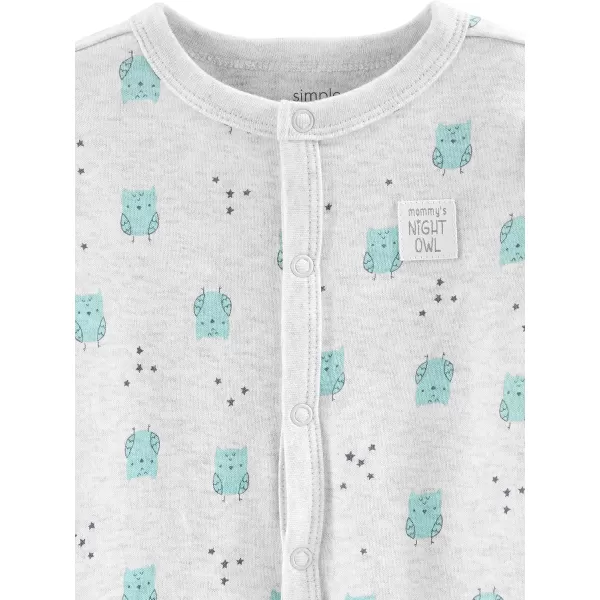 imageSimple Joys by Carters Baby Neutral 2Pack Cotton Footed Sleep and PlayGrey OwlWhite Giraffe