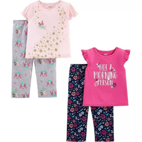 imageSimple Joys by Carters Girls 4Piece Poly PajamasFairyFloralText Print