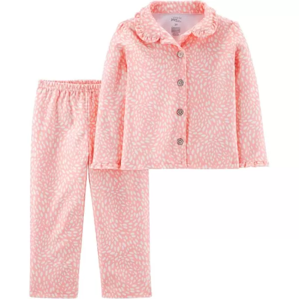 imageSimple Joys by Carters Toddlers and Baby Girls 2Piece Coat Style Pajama SetPink White Dots