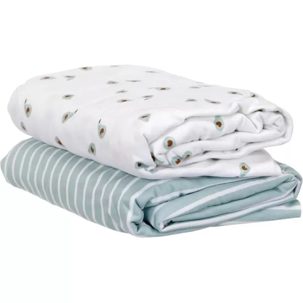 Simple Joys by Carters Baby 2Pack Cotton Crib Sheets StripeAvocados One SizeStripeAvocados