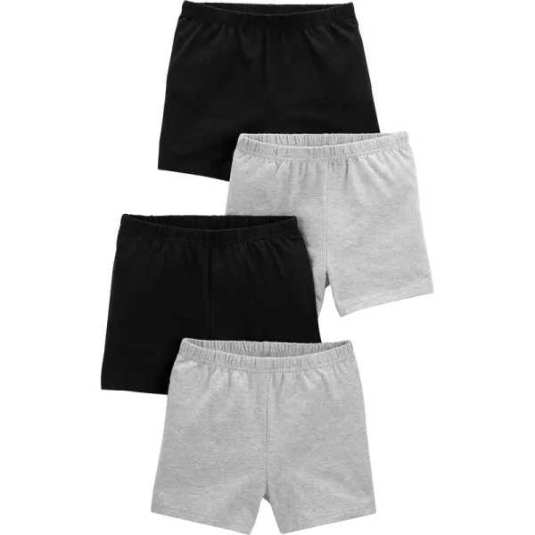 imageSimple Joys by Carters Girls Tumbling Shorts Pack of 4 GreyBlack 4