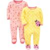 imageSimple Joys by Carters Baby Girls Cotton and Fleece Footed Sleep and Play Pack of 2