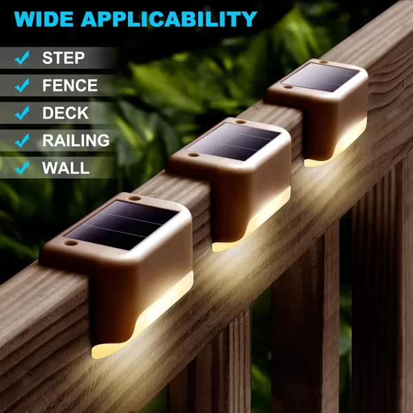 DenicMic 3 Pack Solar Deck Lights Fence Post Solar Lights for Patio Pool Stairs Step Waterproof LED Deck Lights Solar Powered Outdoor Lights Warm White