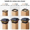 imageDenicMic Solar Post Lights 2 Pack Post Cap Solar Lights Outdoor Waterproof Metal 25 Lumen Warm White LED Lighting for 35x35 4x4 5x5 Wooden Fence Posts Deck Rail Yard Patio CopperBlack