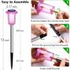 image:imageDenicMic Solar Lights Outdoor 10 Pack Waterproof Pink LED Stainless Steel Stake Outside Lights for Yard Pathway Garden Driveway Walkway Landscape Path Lighting Mothers Day Gifts for MomPink 10Pack