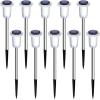image:imageDenicMic Solar Lights Outdoor 10 Pack Waterproof Pink LED Stainless Steel Stake Outside Lights for Yard Pathway Garden Driveway Walkway Landscape Path Lighting Mothers Day Gifts for MomWarm 10Pack
