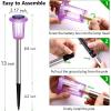 image:imageDenicMic Solar Lights Outdoor 10 Pack Waterproof Pink LED Stainless Steel Stake Outside Lights for Yard Pathway Garden Driveway Walkway Landscape Path Lighting Mothers Day Gifts for MomPurple 10Pack