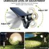 image:imageDenicMic Solar Lights Outdoor Waterproof Adjustable Solar Spot Lights Outdoor 3000K Warm White Lens LED for Yard Garden Patio Pathway Flag Tree House Landscape Lighting Outside 2 PackWhite 4Pack