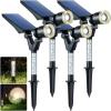 image:imageDenicMic Solar Lights Outdoor Waterproof Adjustable Solar Spot Lights Outdoor 3000K Warm White Lens LED for Yard Garden Patio Pathway Flag Tree House Landscape Lighting Outside 2 PackWhite 4Pack