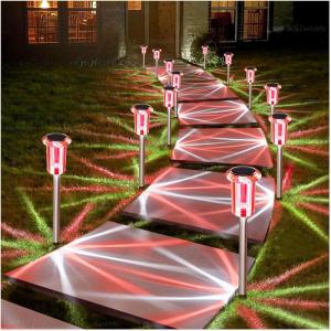 image:imageDenicMic Solar Lights Outdoor 10 Pack Waterproof Pink LED Stainless Steel Stake Outside Lights for Yard Pathway Garden Driveway Walkway Landscape Path Lighting Mothers Day Gifts for MomRed White 10Pack