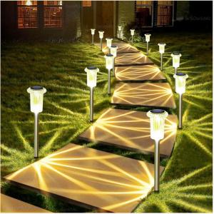 image:imageDenicMic Solar Lights Outdoor 10 Pack Waterproof Pink LED Stainless Steel Stake Outside Lights for Yard Pathway Garden Driveway Walkway Landscape Path Lighting Mothers Day Gifts for MomWarm 10Pack