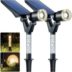 image:imageDenicMic Solar Lights Outdoor Waterproof Adjustable Solar Spot Lights Outdoor 3000K Warm White Lens LED for Yard Garden Patio Pathway Flag Tree House Landscape Lighting Outside 2 PackWarm 2Pack