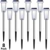image:imageDenicMic Solar Lights Outdoor 4 Pack Waterproof 10 Mode 3000K 4000K 6000K Fixed Color LED Stainless Steel Stake Outside Lights for Yard Pathway Garden Driveway Walkway Landscape Path Lighting8 Pack