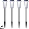 image:imageDenicMic Solar Lights Outdoor 4 Pack Waterproof 10 Mode 3000K 4000K 6000K Fixed Color LED Stainless Steel Stake Outside Lights for Yard Pathway Garden Driveway Walkway Landscape Path Lighting4 Pack