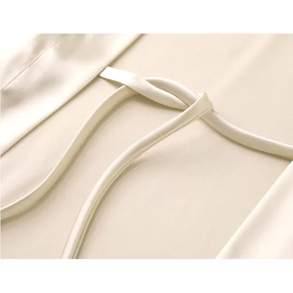HOTOUCH Silk Robes for Women Long Bridesmaid Wedding Party Satin Robes Sleepwear with PocketsBeige
