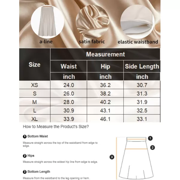 HOTOUCH Womens Midi Skirt High Waisted Solid Satin Dress Zipper Elegant Work SkirtsArmy Green
