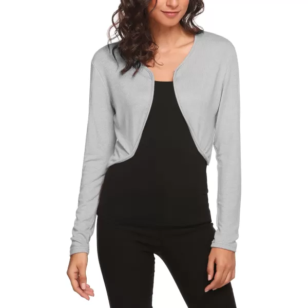 HOTOUCH Shrug Bolero Cardigan for Womens Long Sleeve Short Little Cropped Sweater Knit Jackets for Dress SXXLAgray