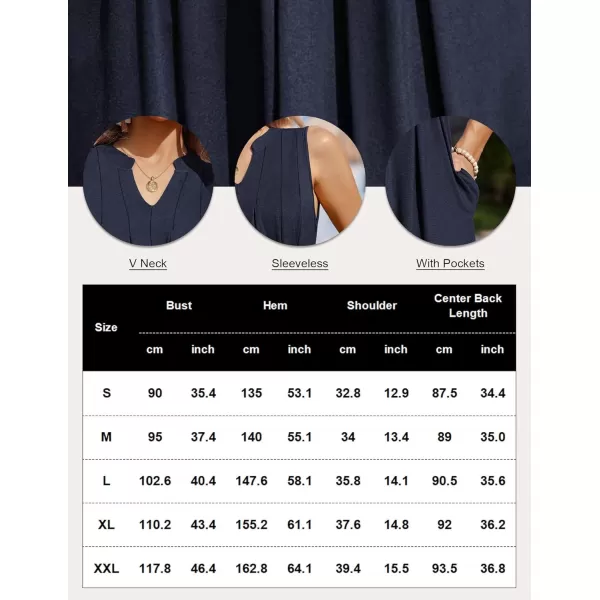 HOTOUCH Women Casual ALine Dress with Pockets 2024 Sleeveless V Neck Pleated Sundress Loose TShirt Work Office DressesTie Dye