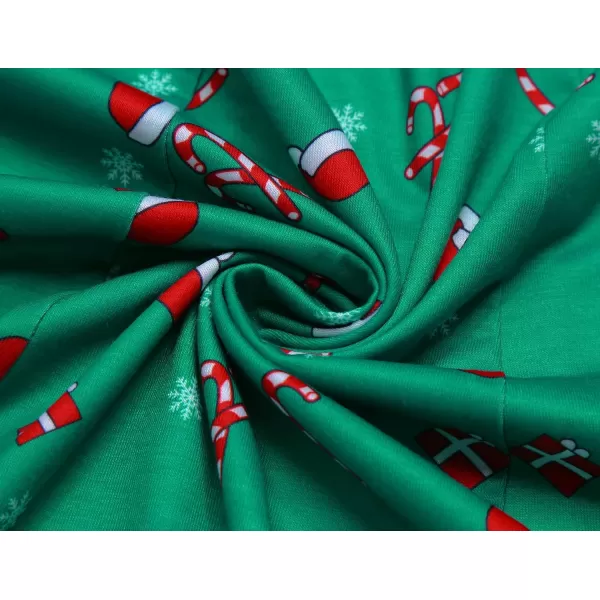 HOTOUCH Womens 34 Sleeve Aline and Flare Midi Long DressXmas Candy Green