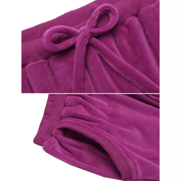HOTOUCH Womens Casual Velour Tracksuit Set Full Zipper Hoodie Workout Pants Velvet Sweatsuit Jogging Suits XSXXLHot Pink