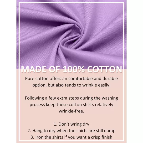 HOTOUCH Womens Cotton Basic Button Down Shirt Slim Fit Dress ShirtsLilac Purple Slim Fit  a Size Up for Relaxed Fit