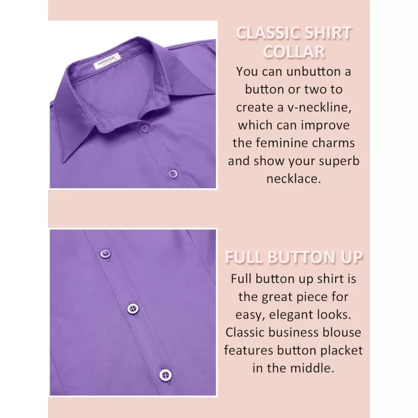 HOTOUCH Womens Cotton Basic Button Down Shirt Slim Fit Dress ShirtsPurple Slim Fit  a Size Up for Relaxed Fit