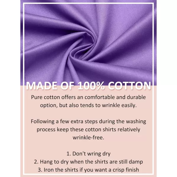 HOTOUCH Womens Cotton Basic Button Down Shirt Slim Fit Dress ShirtsPurple Slim Fit  a Size Up for Relaxed Fit