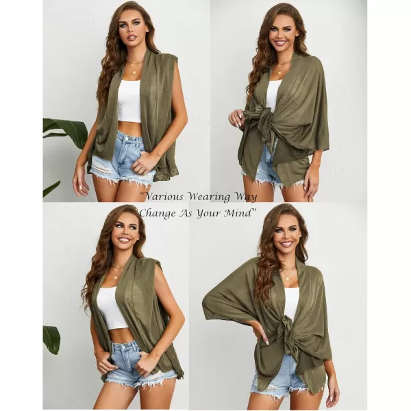 HOTOUCH Womens Kimono Cardigan Lightweight Shawl Loose Batwing Sleeve Cardigan Open Front SXLBlack