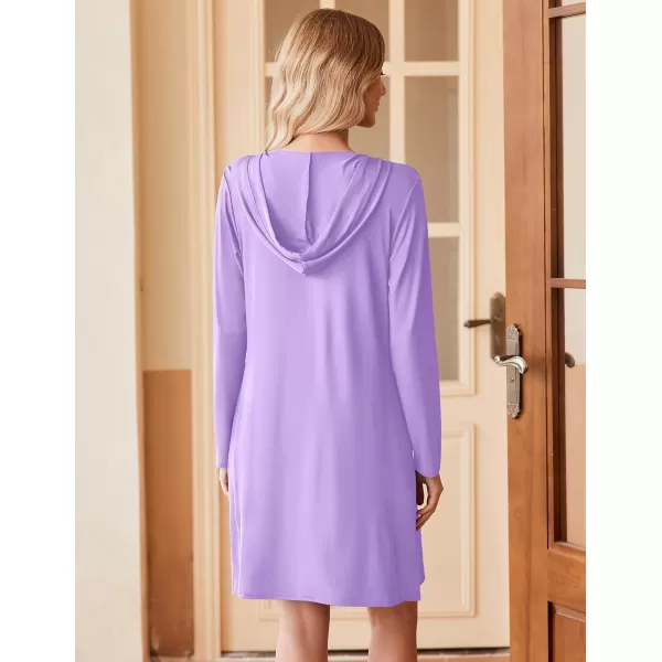 HOTOUCH Womens UPF 50 CoverUp Dress Beach SPF Sun Protection Long Sleeve Shirts Dress Lightweight Athletic UV HoodiePurple