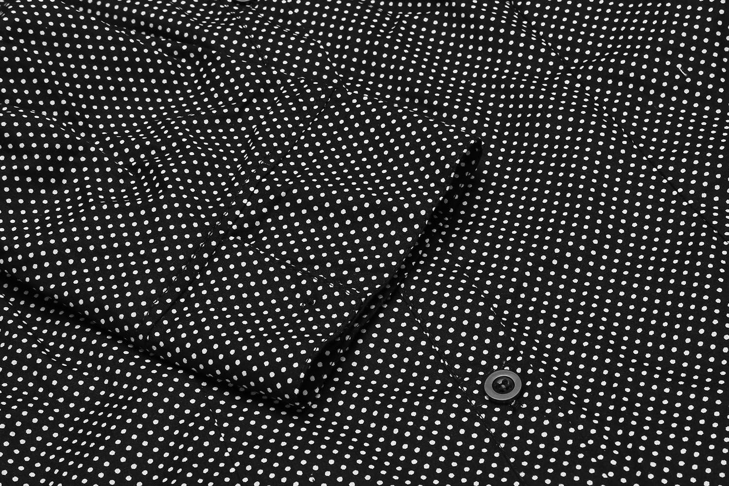 HOTOUCH Womens 34 Sleeve Button Down Shirt Slim Fit Work Blouses Cotton Dress Shirts Office TopsBlack Polka Dots Slim Fit  a Size Up for Relaxed Fit