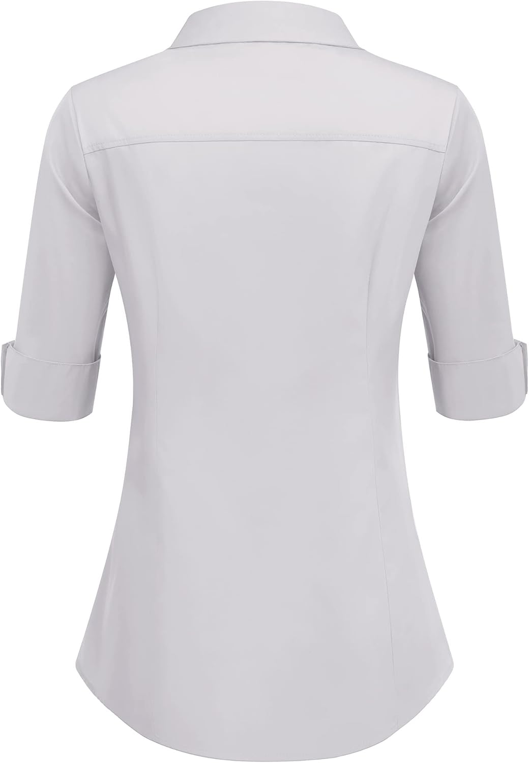 HOTOUCH Womens 34 Sleeve Button Down Shirt Slim Fit Work Blouses Cotton Dress Shirts Office TopsGrey Slim Fit  a Size Up for Relaxed Fit